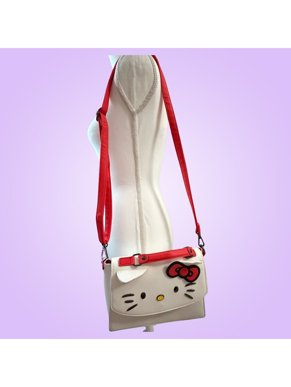 Loungefly Sanrio Hello Kitty White Red Crossbody Satchel Handbag Purse